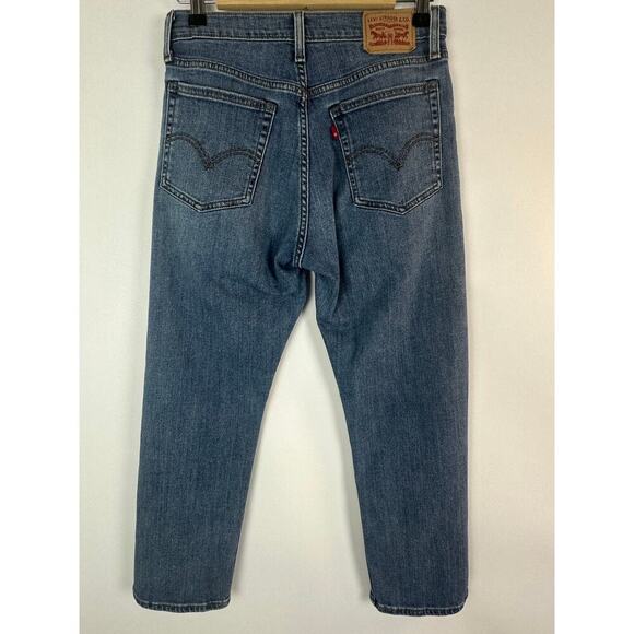 Levi's Wedgie Straight Size 29 High-Rise Cropped Distressed Button Fly Jeans - Picture 2 of 12